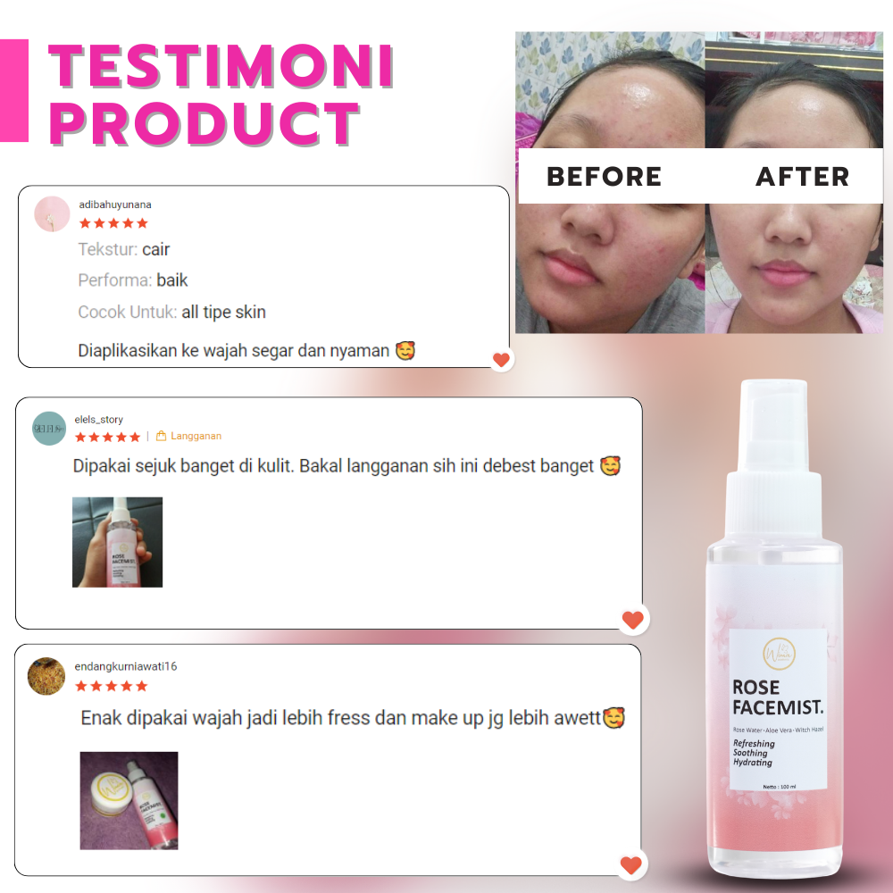 Rose Facemist Wima Aesthetic Syar'i Skincare